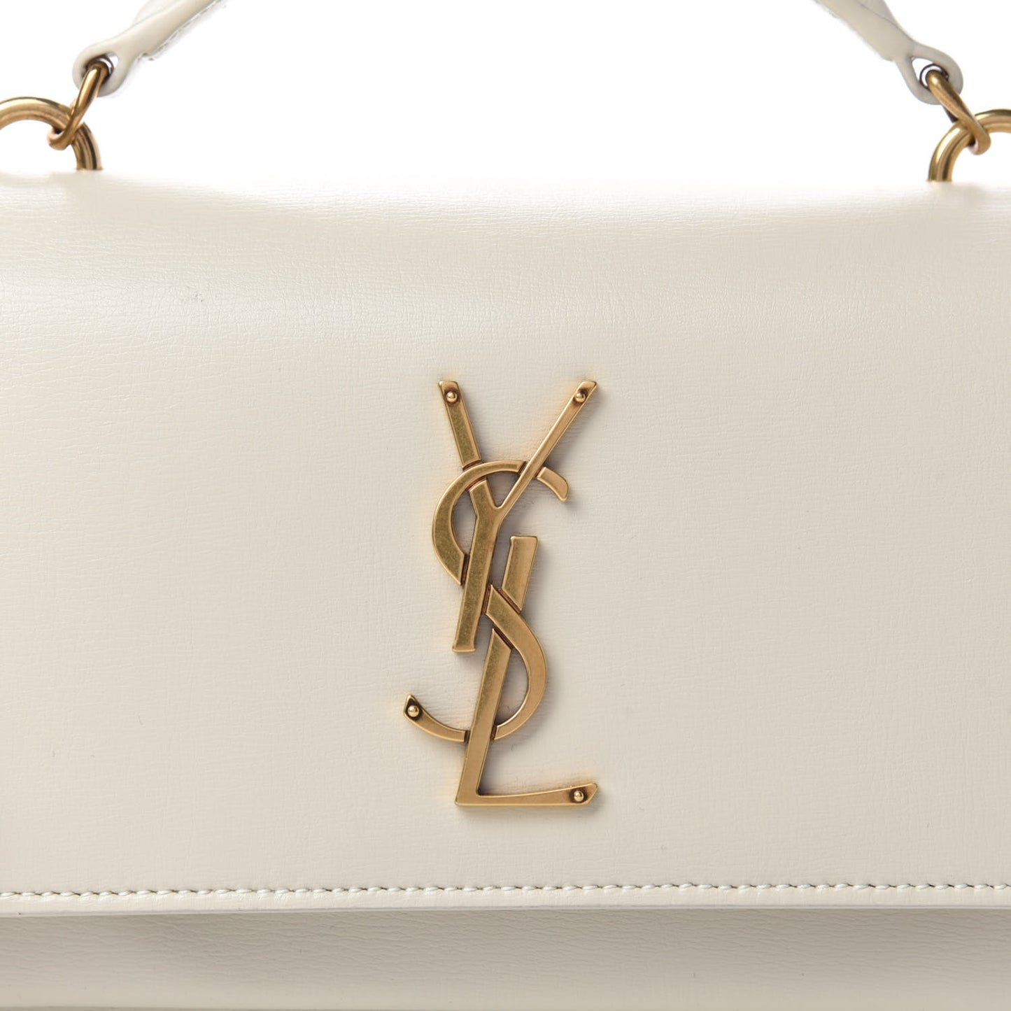 Calfskin Monogram Sunset Chain Wallet Blanc Vintage