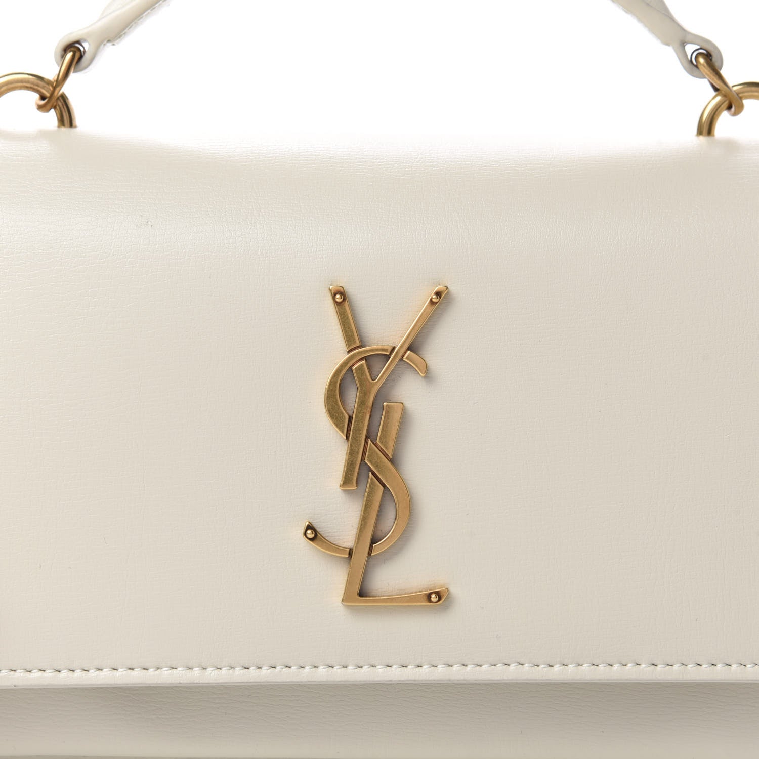 Saint Laurent Calfskin Monogram Sunset Chain Wallet Blanc Vintage 10 of 10