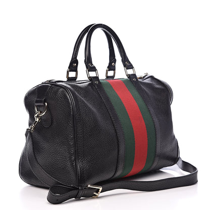 Gucci Calfskin Vintage Web Medium Boston Black 3 of 19