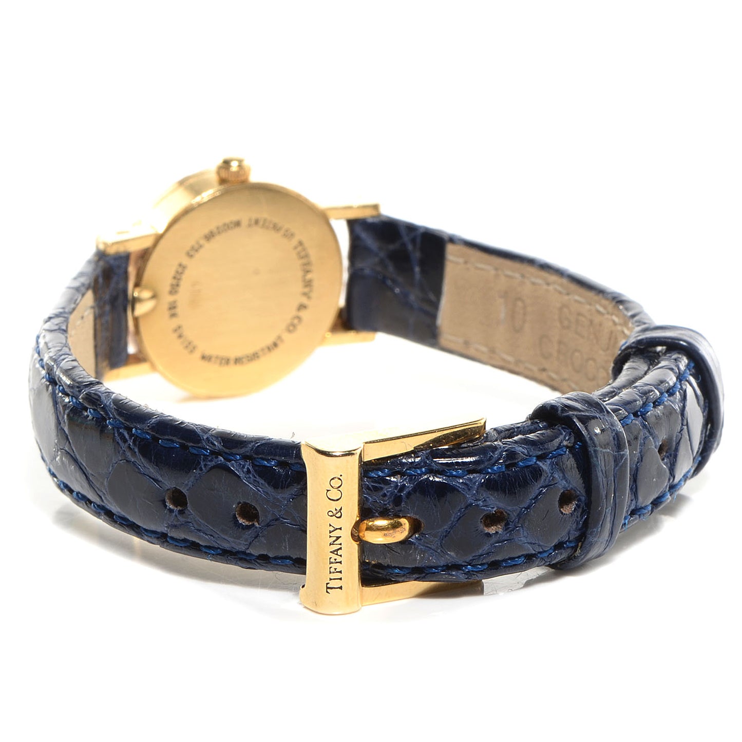 18K Yellow Gold Alligator 24mm Atlas Quartz Watch Gold