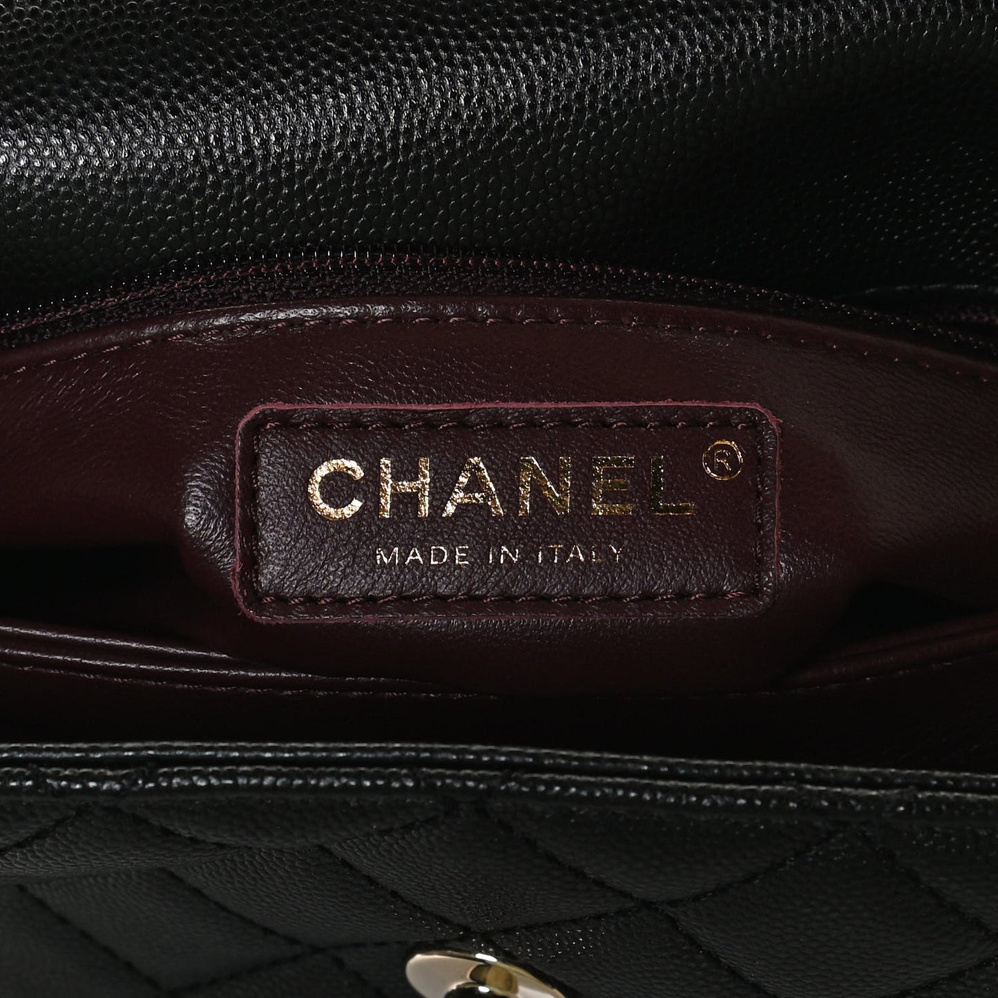 Caviar Quilted Mini Coco Handle Flap Black