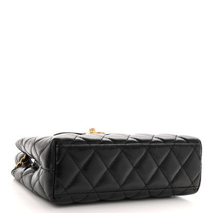 Chanel Shiny Aged Calfskin Quilted Nano Kelly Shopper Black 4 of 9