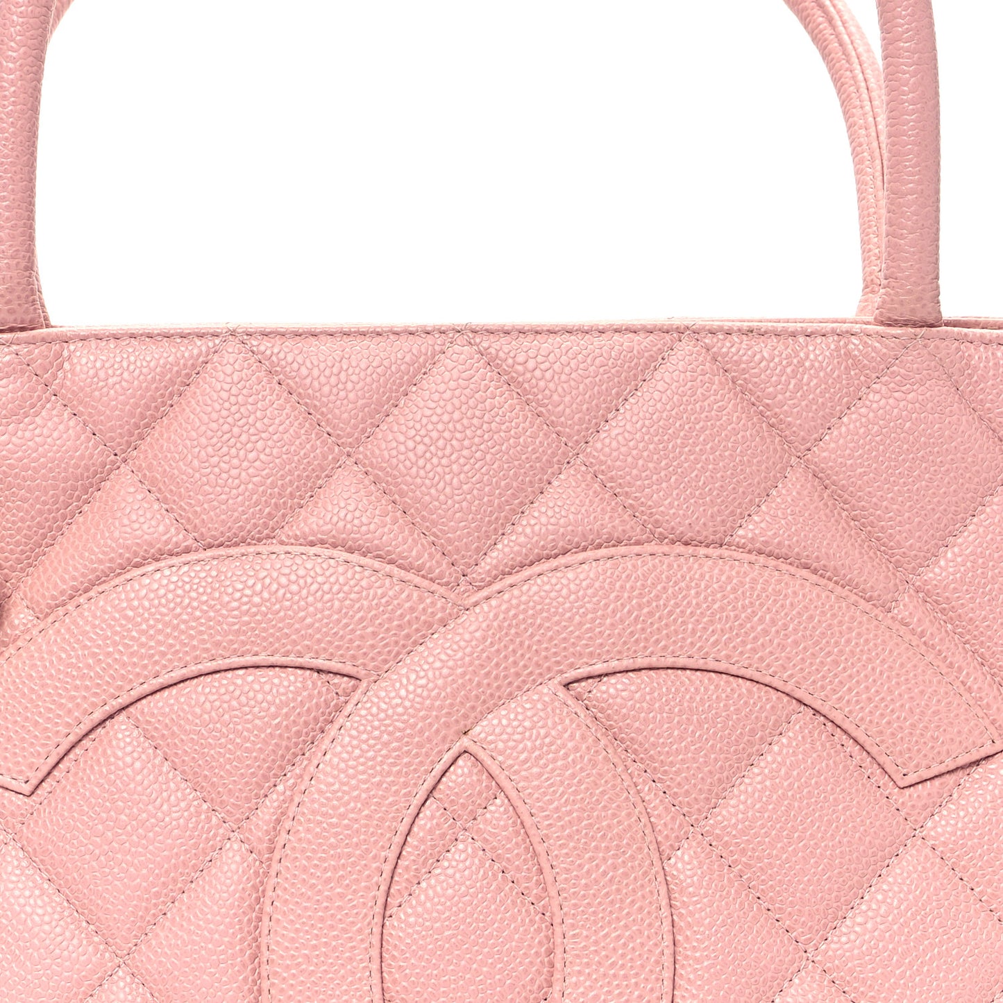 Caviar Quilted Medallion Tote Light Pink