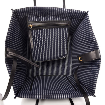 Celine Cotton Canvas Striped Medium Phantom Luggage Navy White 5 of 9
