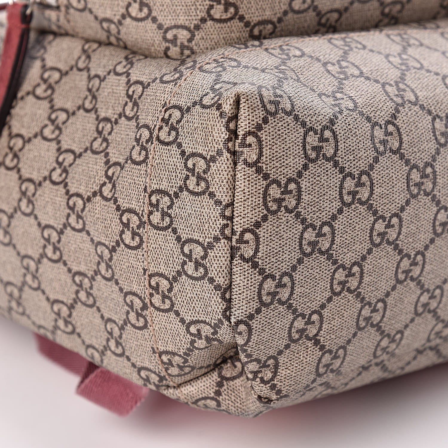 Gucci GG Supreme Monogram Blooms Medium Single Buckle Backpack Beige Multicolor Dry Rose 8 of 10