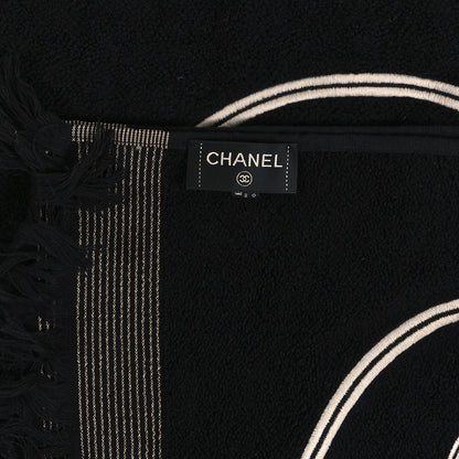 Chanel Terry Cotton CC Beach Towel Black 3 of 3