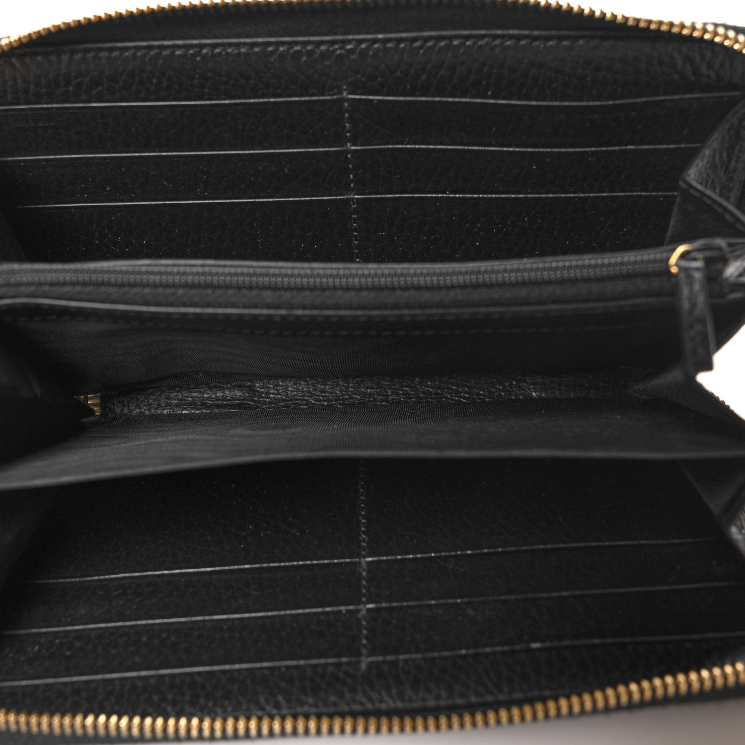 Gucci Dollar Calfskin GG Marmont Zip Around Wallet Black 5 of 11