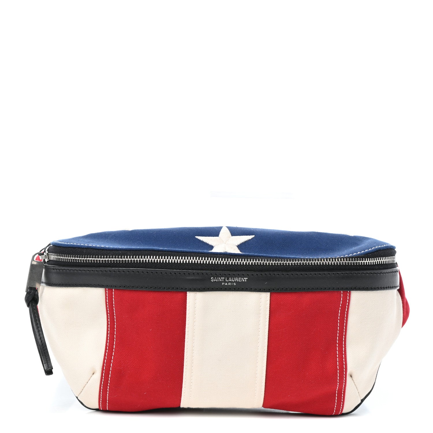 Saint Laurent Canvas Classic Belt Bag Red Blue White 1 of 9