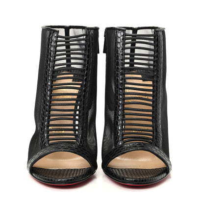 Christian Louboutin Calfskin Jurassic Rete Trouble 100 Booties 37 Black 2 of 10