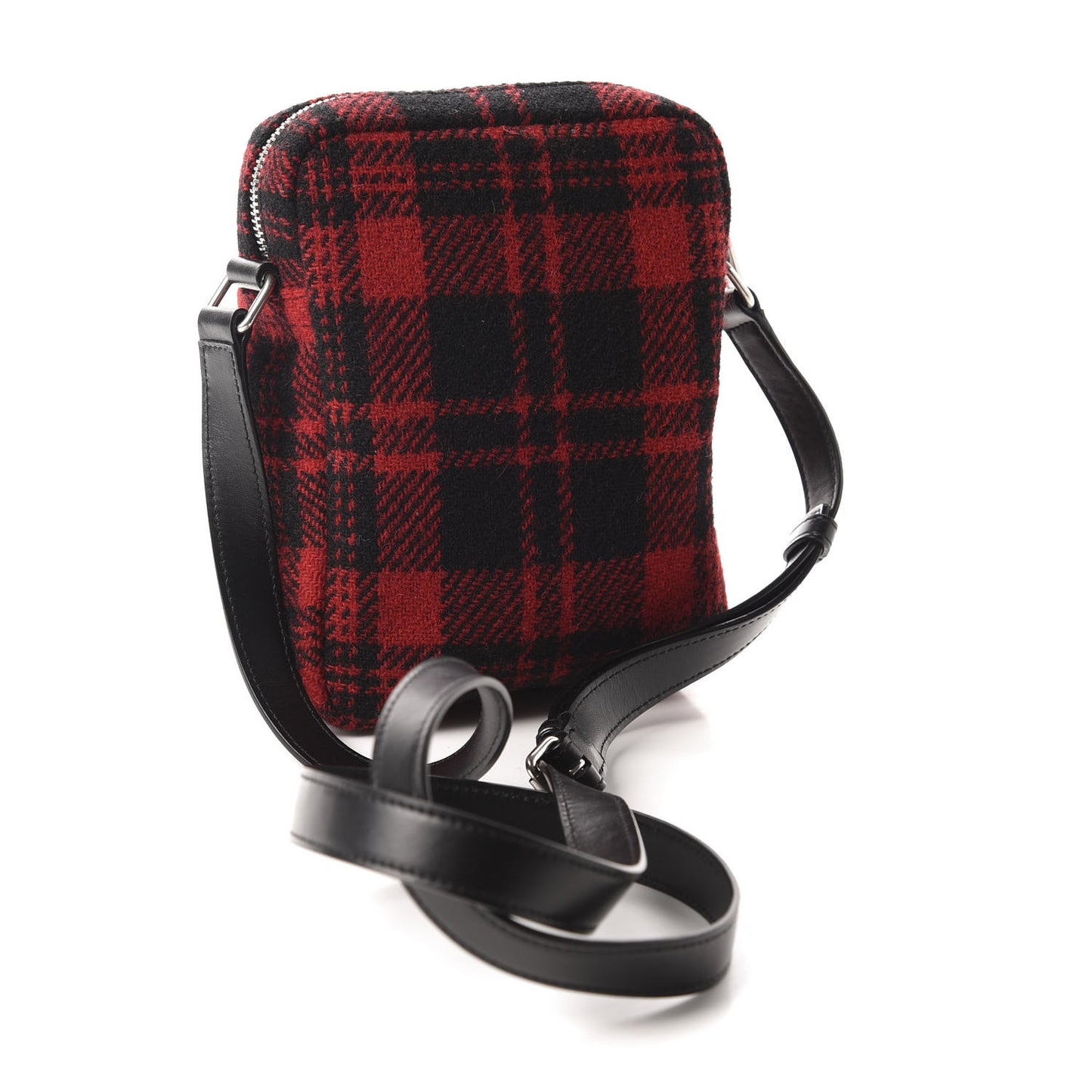 Check-print Crossbody Bag Red