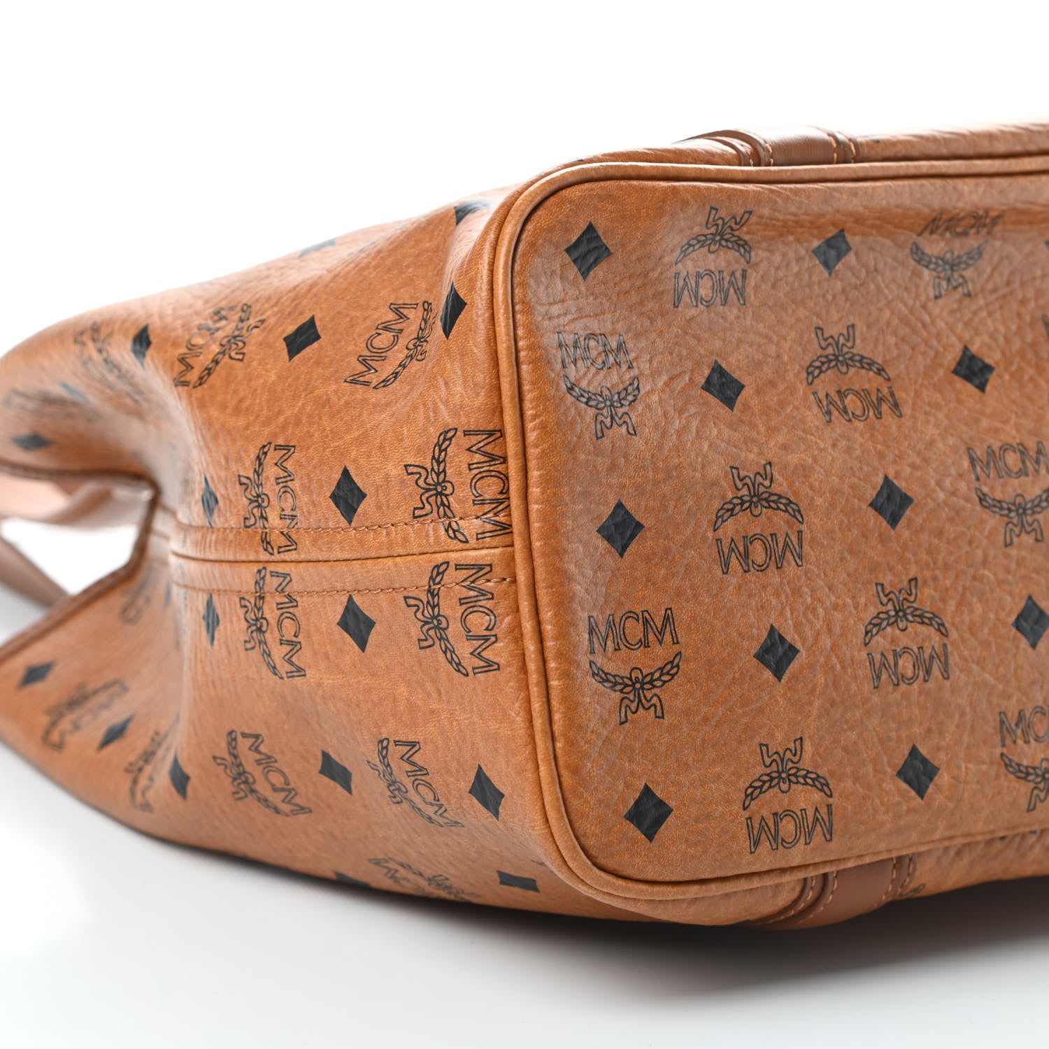 MCM Visetos Shopping Tote Cognac 9 of 10
