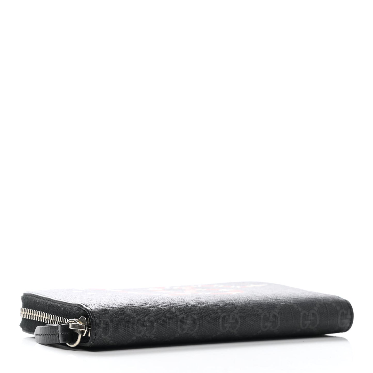 GG Supreme Monogram Kingsnake Zip Around Wallet Black Grey