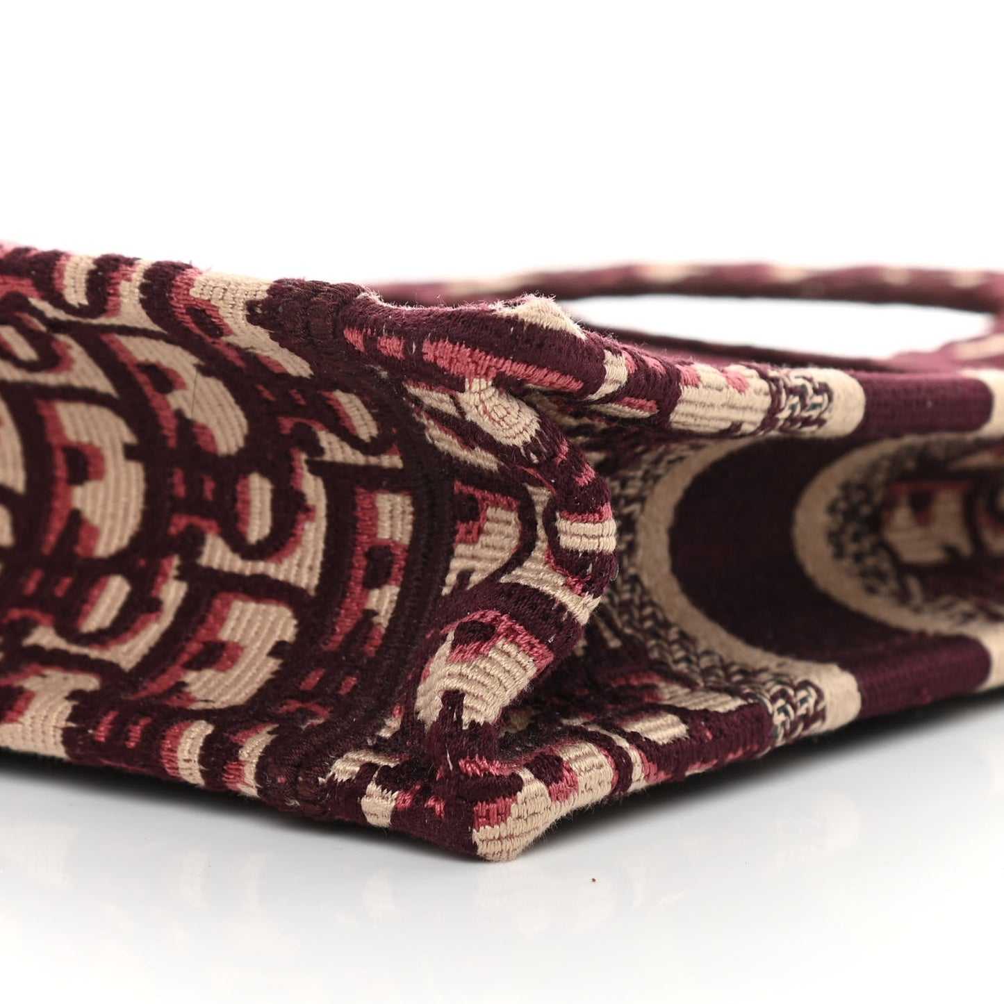 Oblique Mini Book Tote Burgundy Multicolor