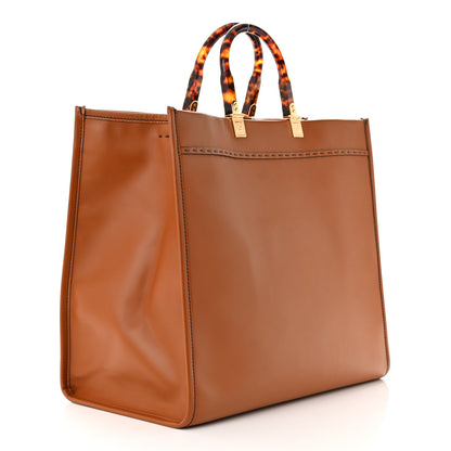 Fendi Vitello King Plexiglass Large Fendi Sunshine Shopper Tote Cuoio 3 of 11