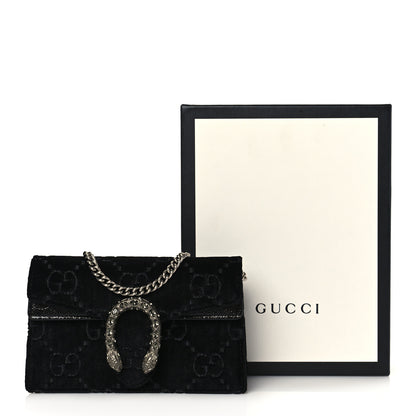 Gucci Velvet GG Monogram Super Mini Dionysus Shoulder Bag Black 9 of 9