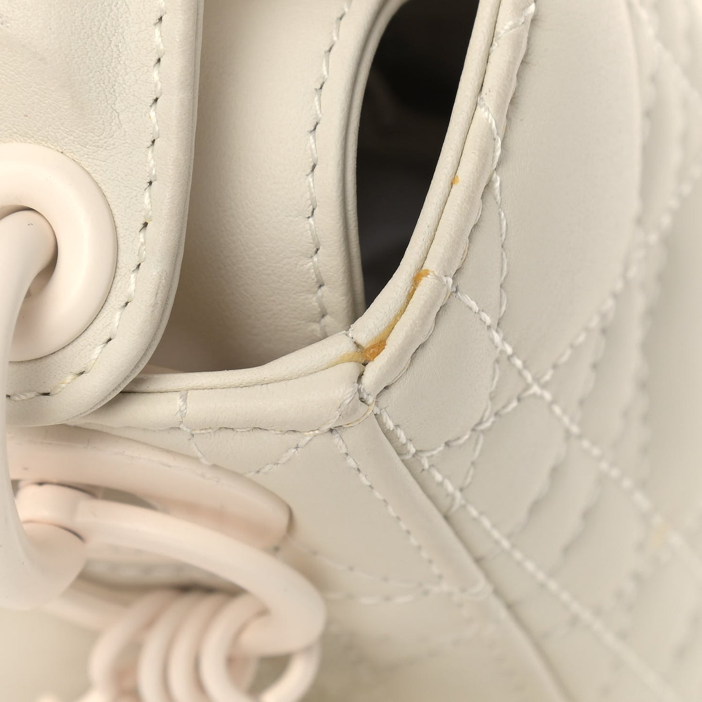 Ultra Matte Calfskin Cannage Mini Lady Dior White