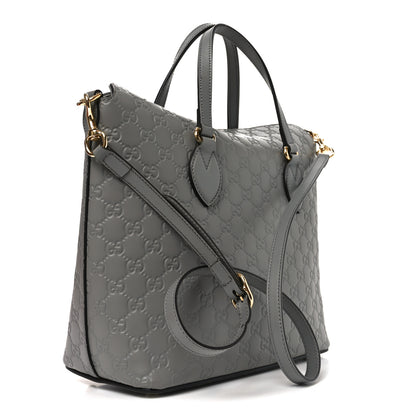Gucci Guccissima Linea A Foldover Tote Storm Grey 3 of 10
