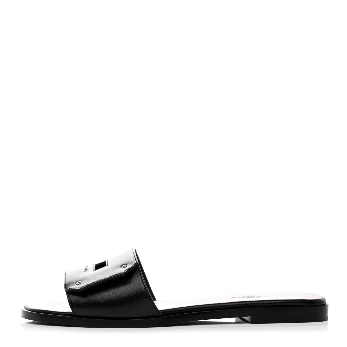 Calfskin View Sandals 37.5 Black