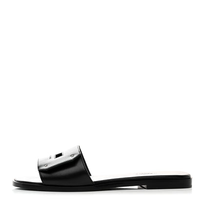 Hermes Calfskin View Sandals 37.5 Black 1 of 9