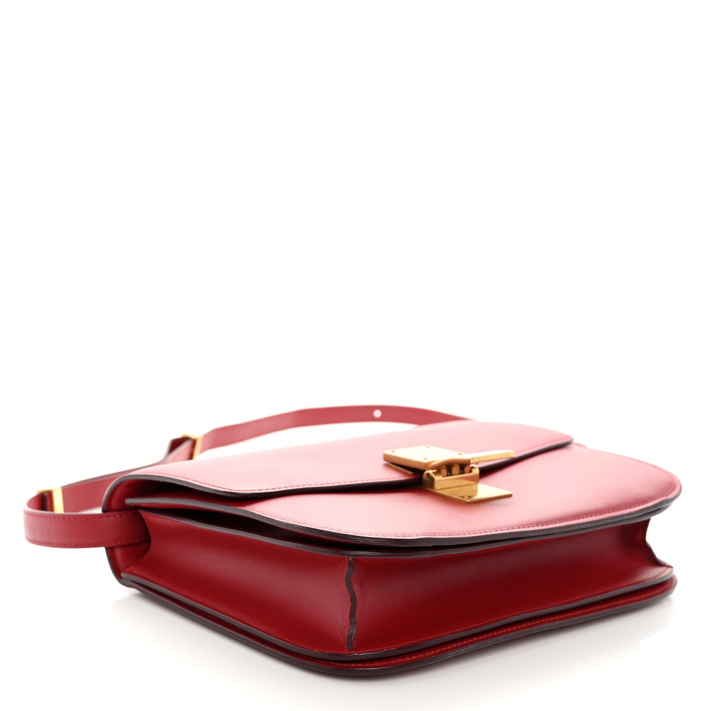 Box Calfskin Medium Classic Box Flap Bag Dark Brick