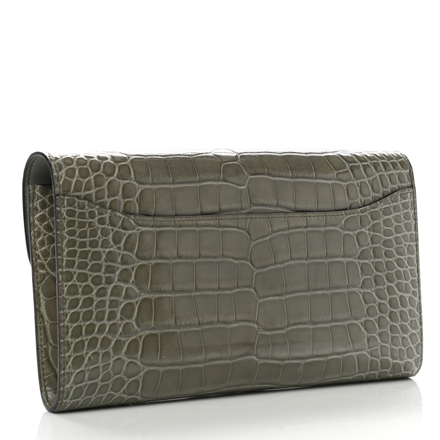 Hermes Shiny Alligator Constance Long Wallet Gris Tourterelle 3 of 8