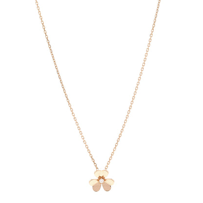 Van Cleef & Arpels 18K Rose Gold Diamond Small Frivole Pendant Necklace 1 of 5