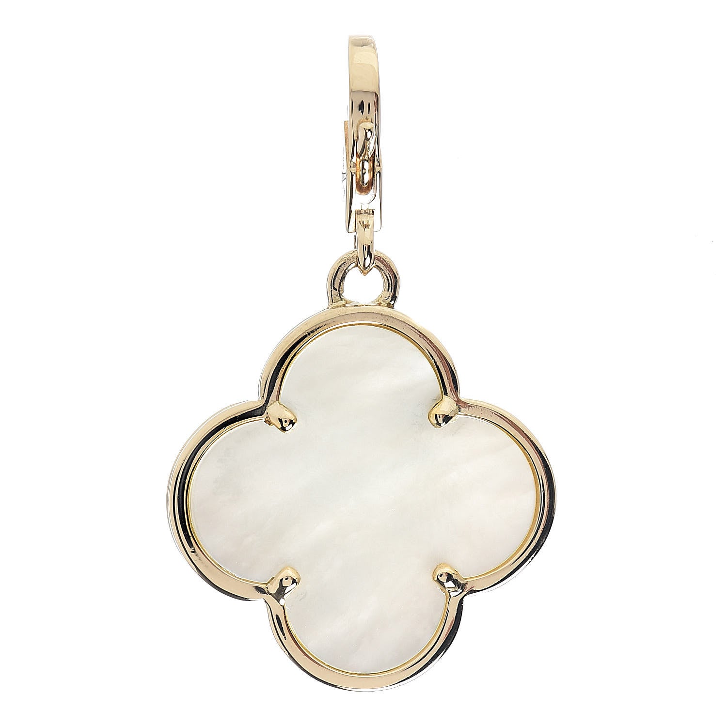 Van Cleef & Arpels 18K Yellow Gold Mother of Pearl Magic Alhambra Pendant 1 of 3