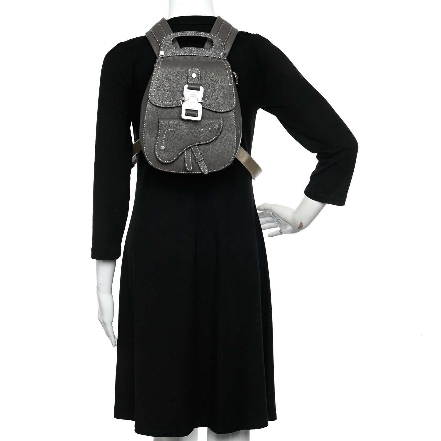 Christian Dior Grained Calfskin Mini Gallop Sling Bag Grey 2 of 10