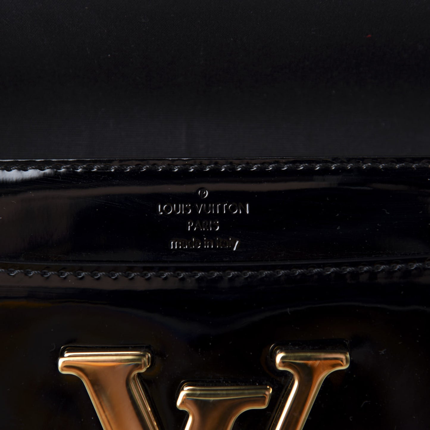 Patent Louise Clutch Black