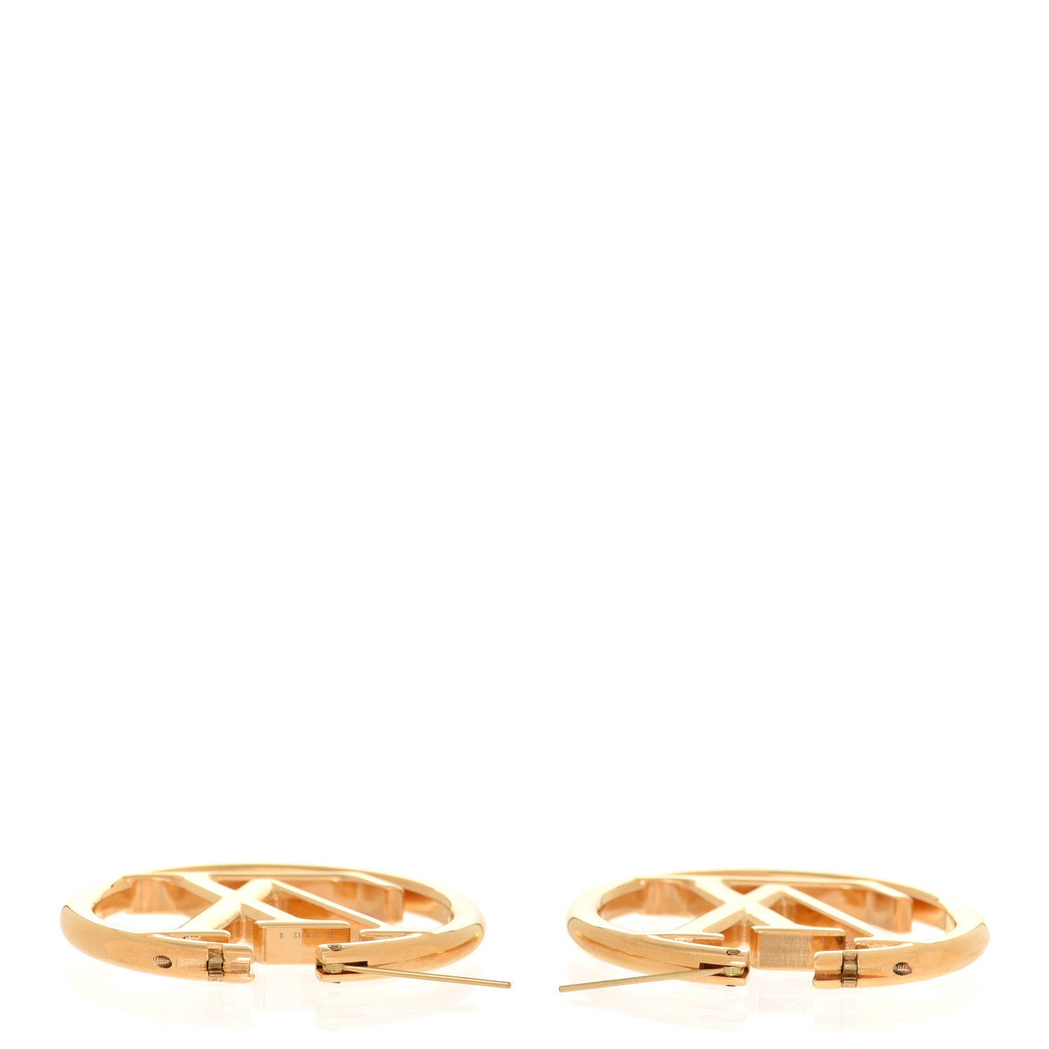 Louis Vuitton Metal Louise Hoop Earrings Gold 3 of 5