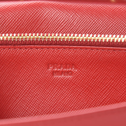 Prada Saffiano Metal Flap Wallet With Strap Fuoco 6 of 12