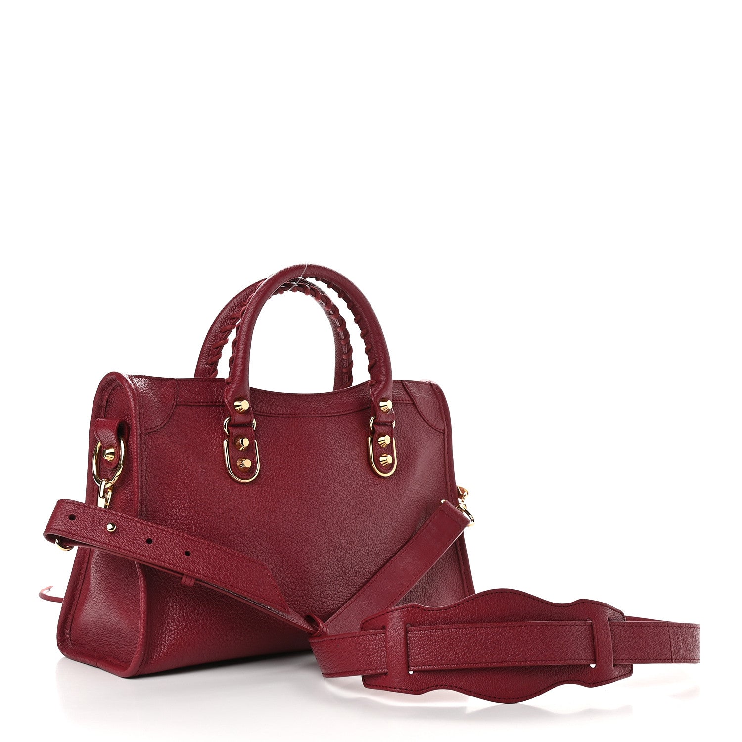 Balenciaga Chevre Gold Metallic Edge Hardware S City Rouge Grenat 3 of 8