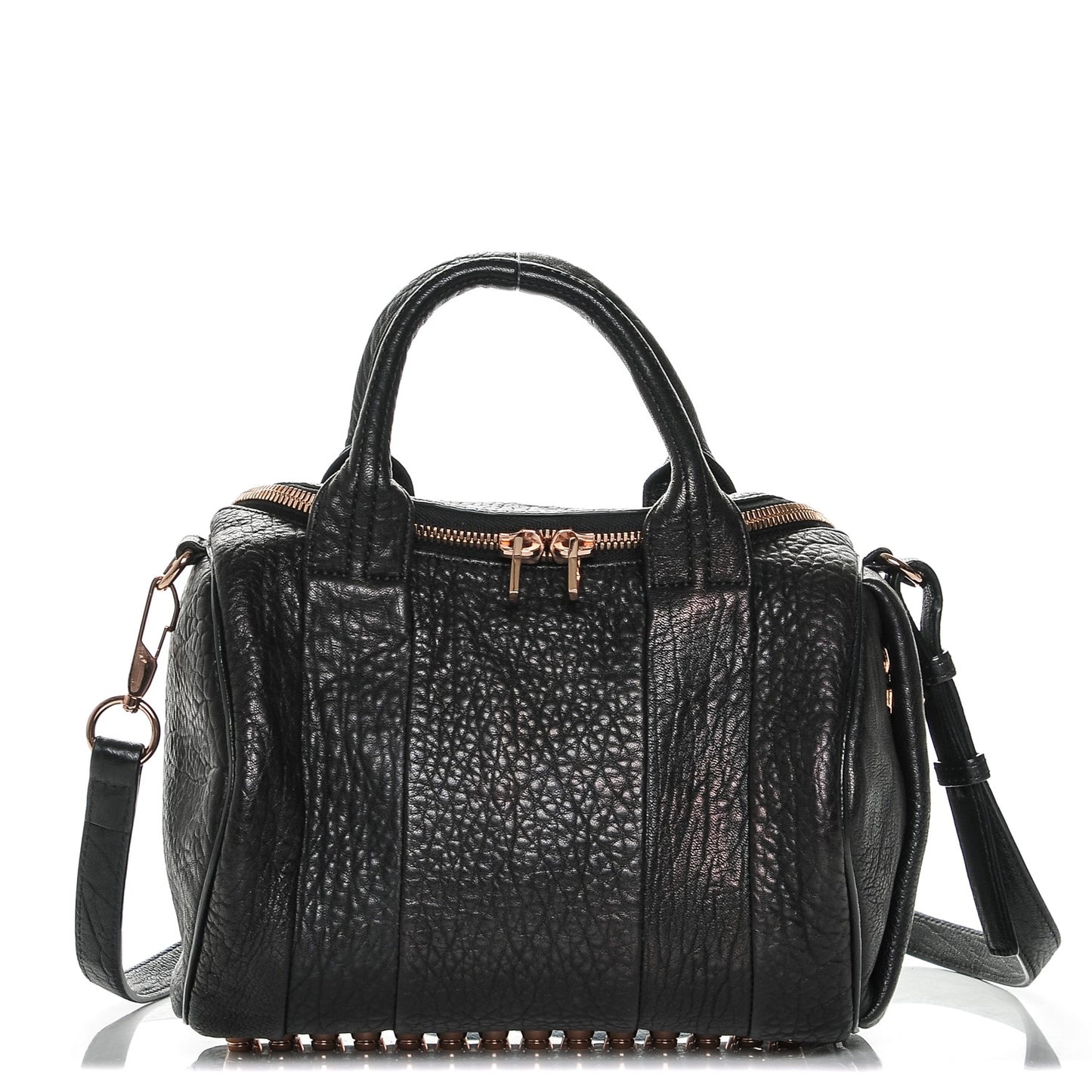 Pebbled Lambskin Rockie Black Rose Gold Hardware