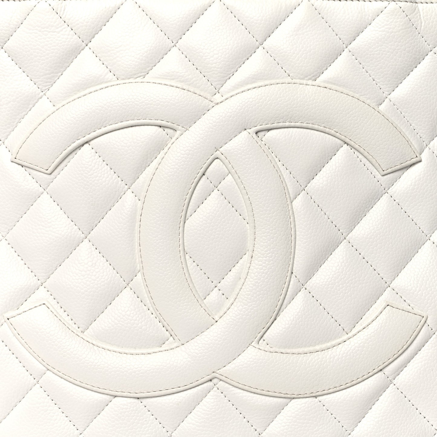 Caviar Quilted Medallion Tote White