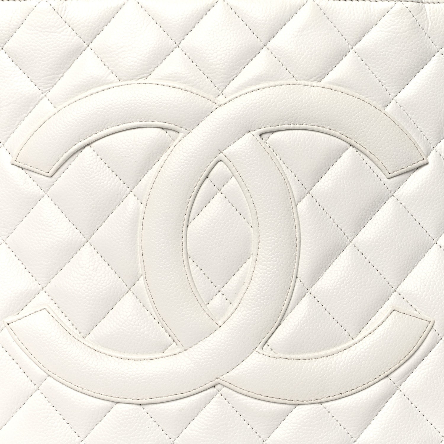 Chanel Caviar Quilted Medallion Tote White 8 of 16