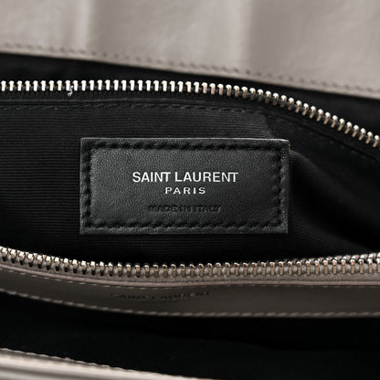 Saint Laurent Calfskin Y Quilted Monogram Large Loulou Chain Satchel Light Grey 6 of 14