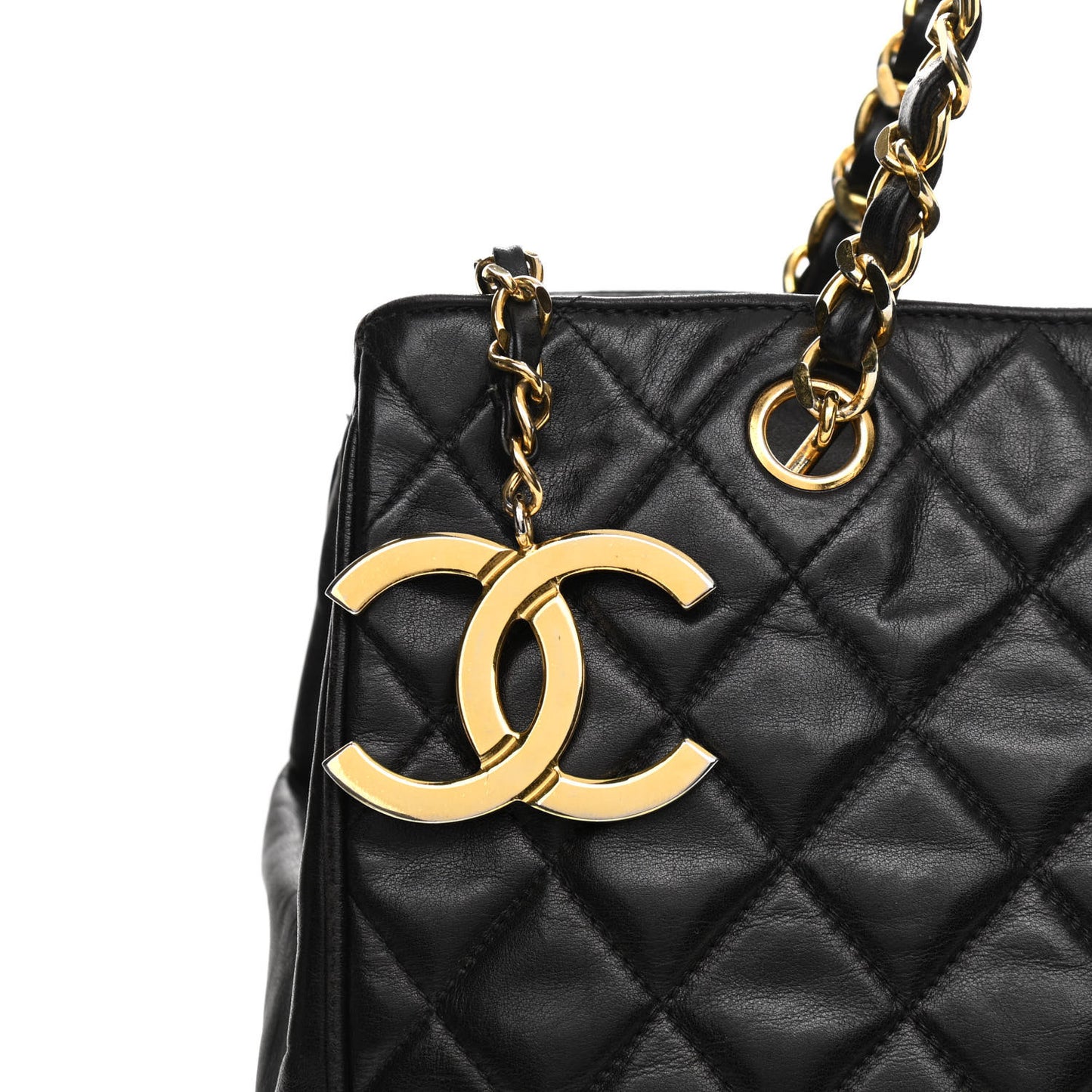 Lambskin Quilted Tote Black