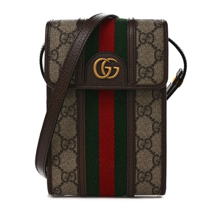 Gucci GG Supreme Monogram Web Mini Ophidia Crossbody Bag Beige New Acero 1 of 9