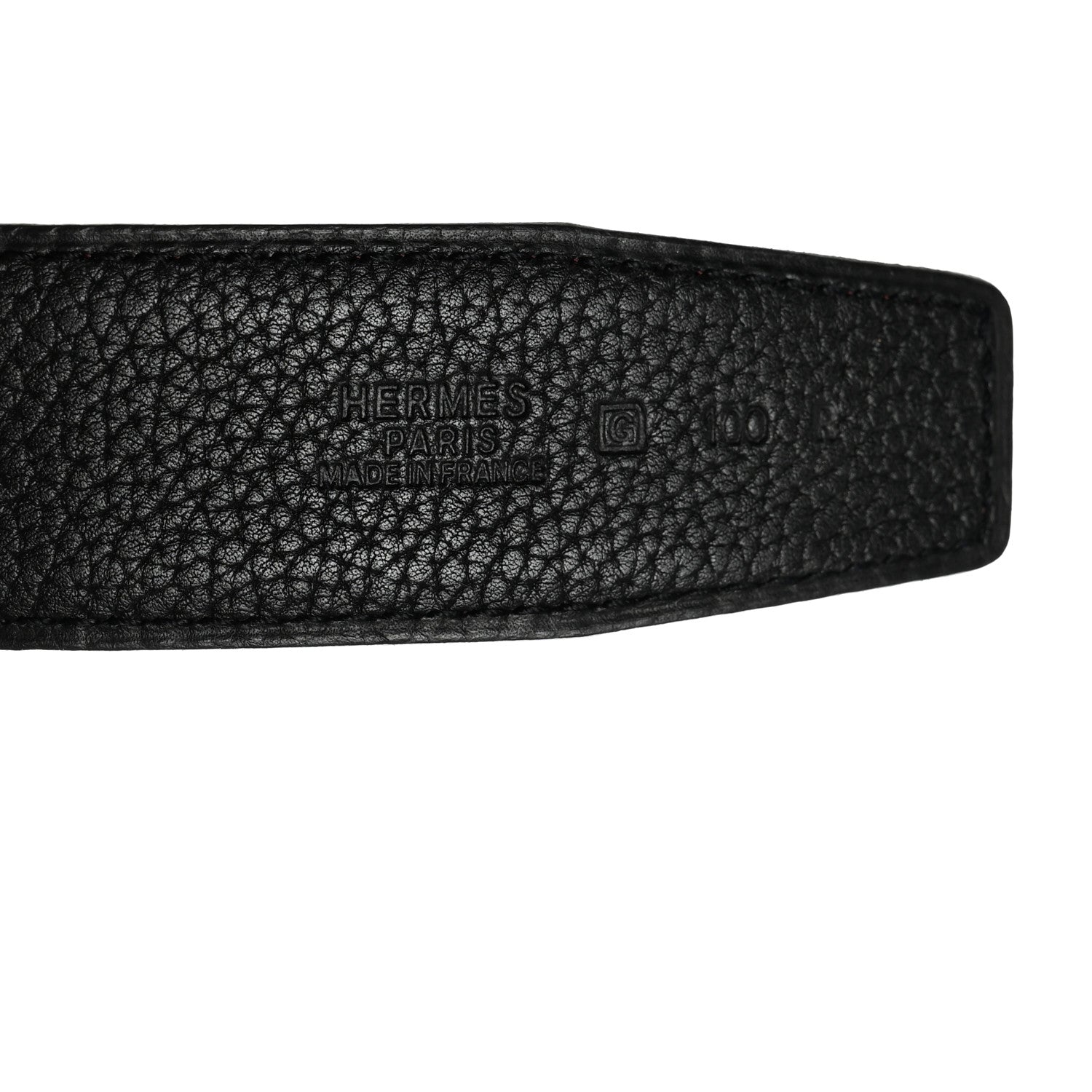 Hermes Togo Box 32mm Belt Strap 100 40 Black Rouge H 3 of 9