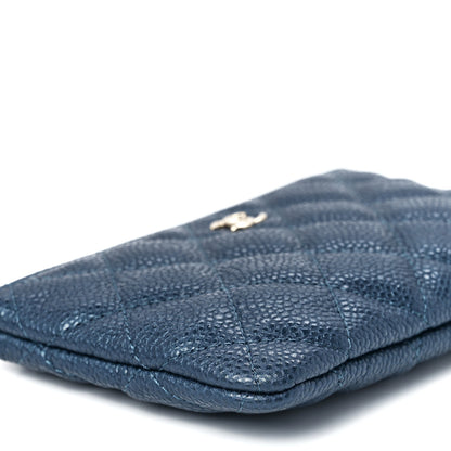 Chanel Caviar Quilted Small Cosmetic Case Dark Blue 10 of 12