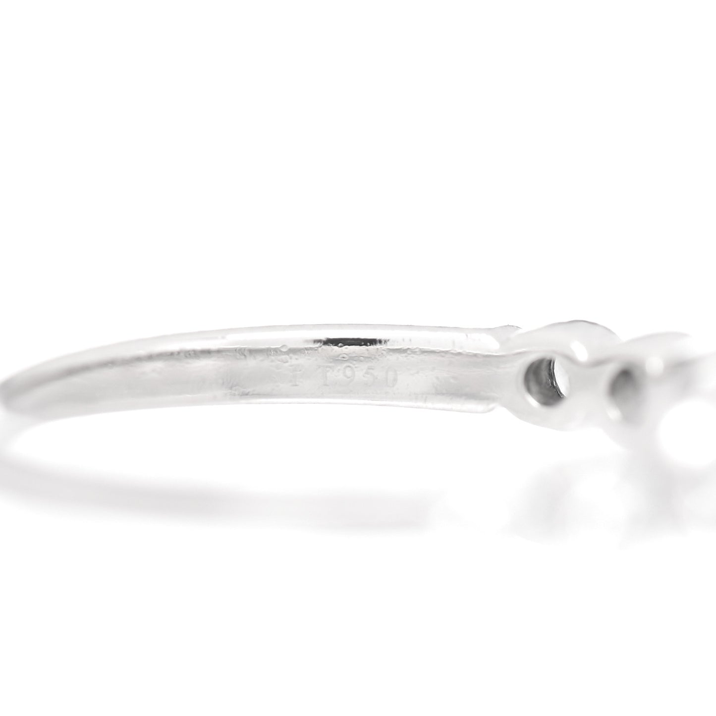 Platinum Diamond Jazz Graduated Band Ring 49 4.75
