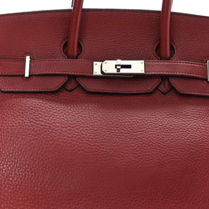 Hermes Taurillon Clemence Birkin 35 Rouge Garance 7 of 9