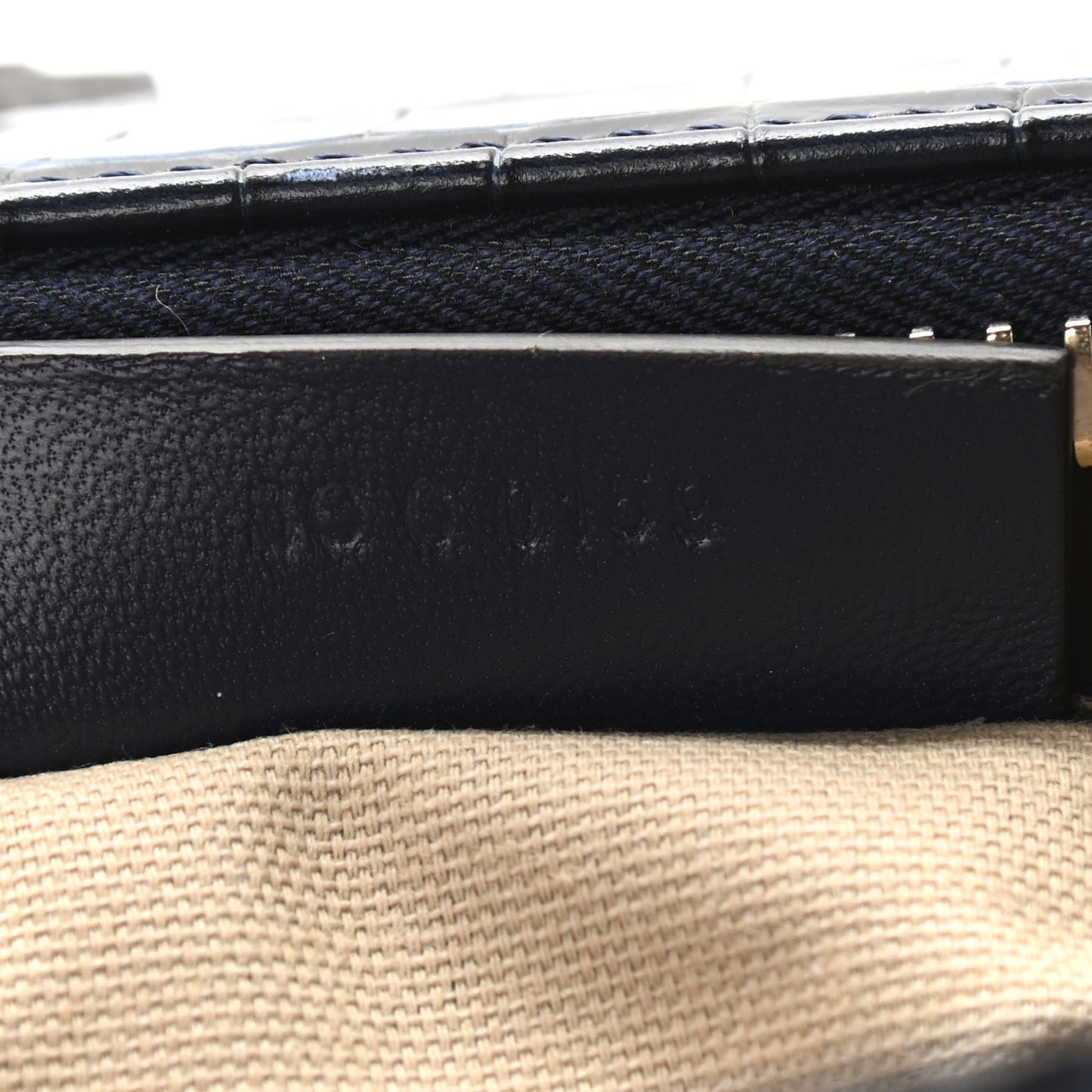 Calfskin Crocodile Embossed Small Antigona Navy
