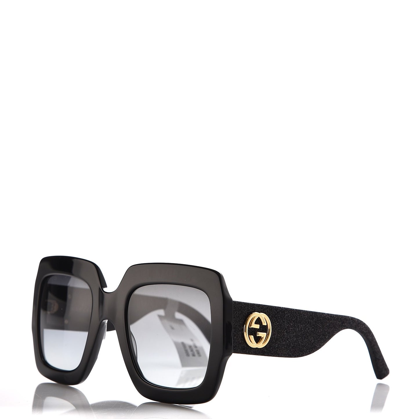 Square Frame GG0102S Sunglasses Glitter Black