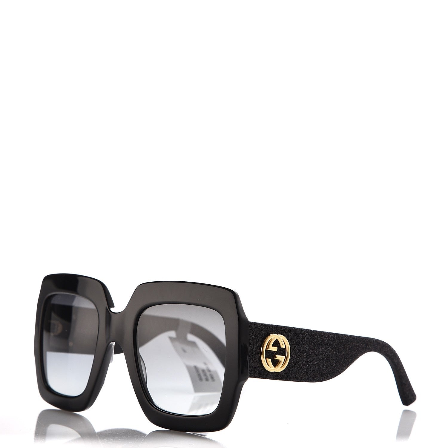 Gucci Square Frame GG0102S Sunglasses Glitter Black 1 of 6