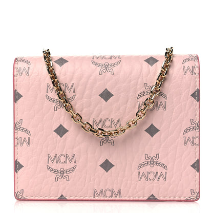 MCM Visetos Original Mini Chain Wallet Light Pink 1 of 11