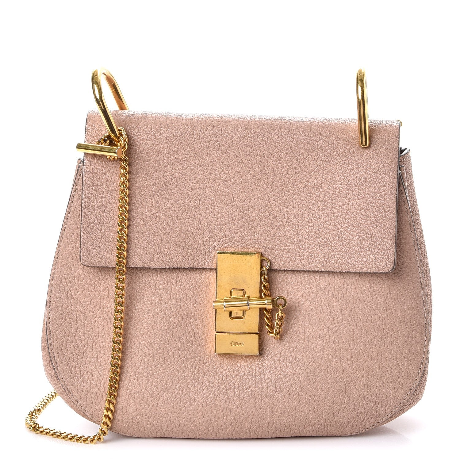 Chloe Grained Lambskin Medium Drew Shoulder Bag Cement Pink 1 of 12