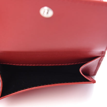 Saint Laurent Calfskin Monogram Compact Wallet Red 6 of 9