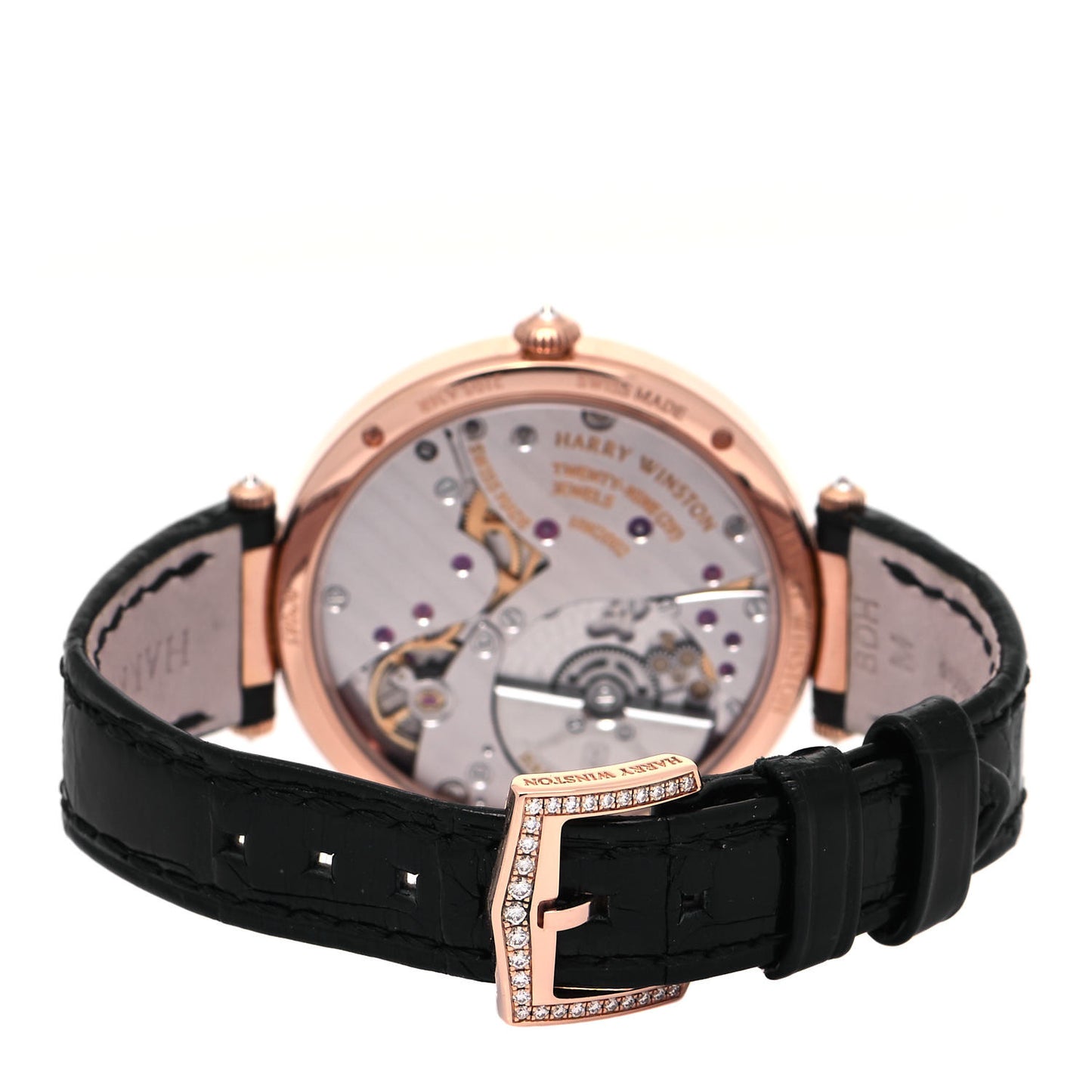18K Rose Gold Alligator Diamond Bezel Mother of Pearl Premier 36mm Automatic Watch