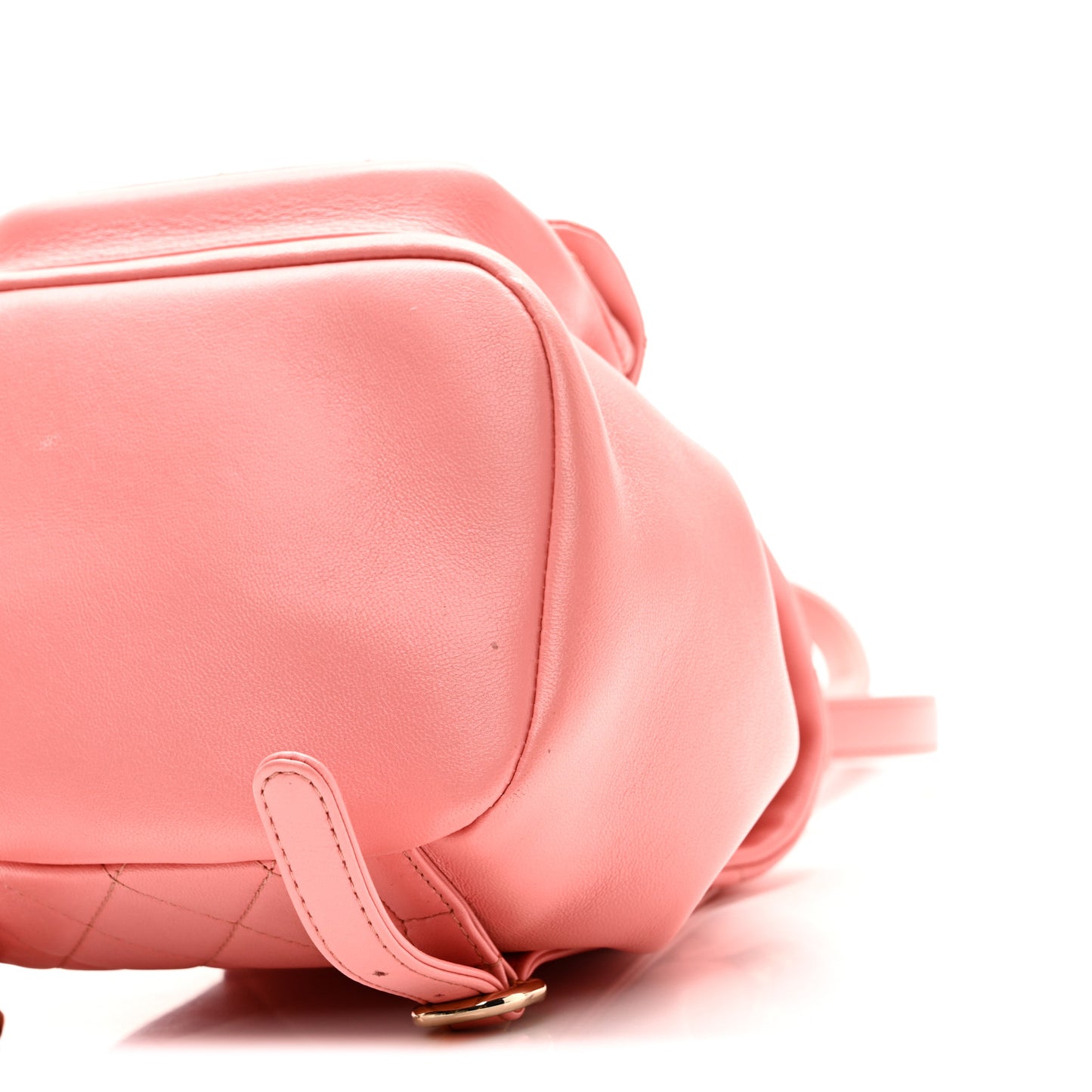 Lambskin Quilted Small Duma Drawstring Backpack Pink